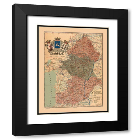 Europe Portugal Alentejo - Martine 1904 Black Modern Wood Framed Art Print with Double Matting by Martine