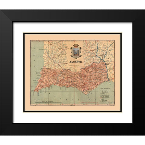 Europe Portugal Algarve - Martine 1904 Black Modern Wood Framed Art Print with Double Matting by Martine
