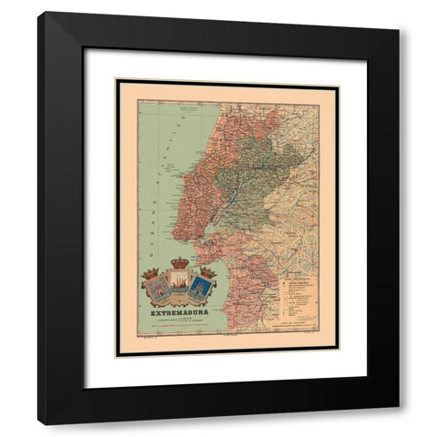 Europe Portugal Estremadura - Martine 1904 Black Modern Wood Framed Art Print with Double Matting by Martine