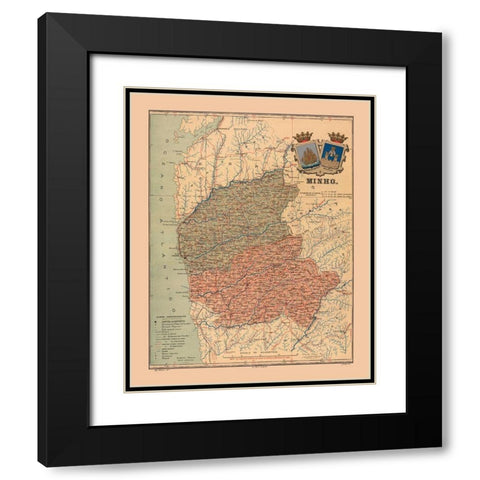 Europe Portugal Minho - Martine 1904 Black Modern Wood Framed Art Print with Double Matting by Martine