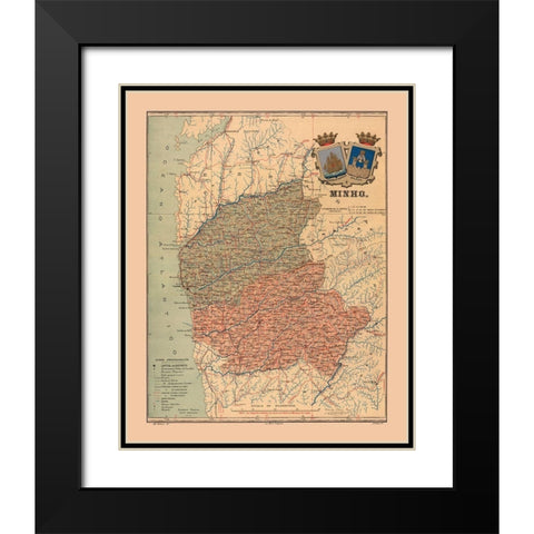 Europe Portugal Minho - Martine 1904 Black Modern Wood Framed Art Print with Double Matting by Martine