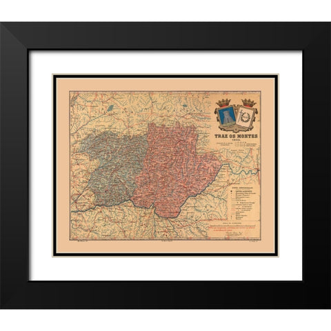 Europe Portugal Tras os Montes 1903 - Martine 1904 Black Modern Wood Framed Art Print with Double Matting by Martine