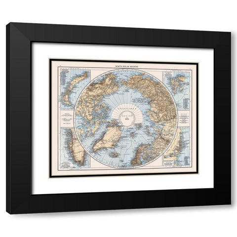 North Polar Regions - Andree 1905 Black Modern Wood Framed Art Print with Double Matting by Andree