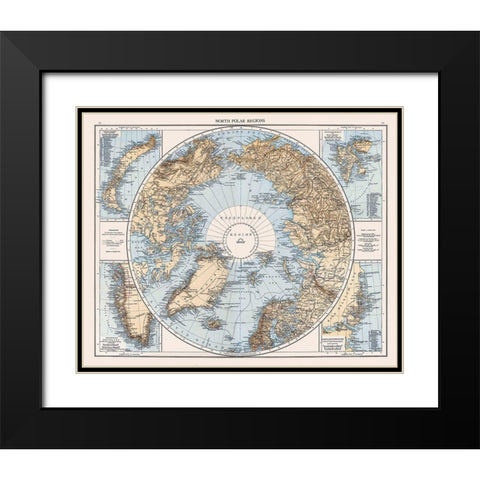 North Polar Regions - Andree 1905 Black Modern Wood Framed Art Print with Double Matting by Andree