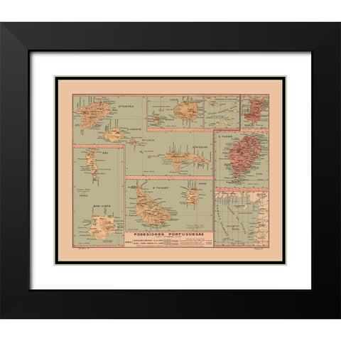 Portuguese Possessions 1903 - Martine 1904 Black Modern Wood Framed Art Print with Double Matting by Martine