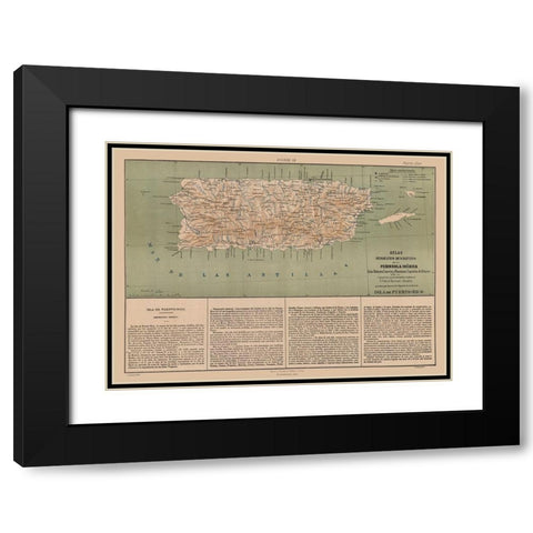 Puerto Rico - Valverde 1880 Black Modern Wood Framed Art Print with Double Matting by Valverde