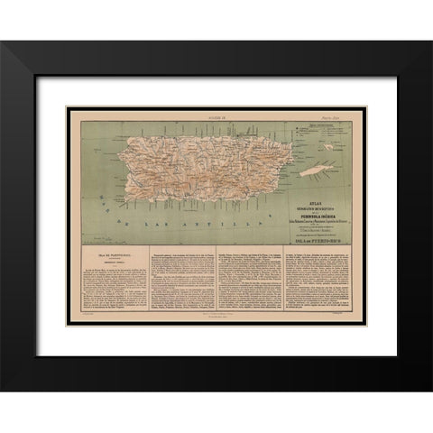 Puerto Rico - Valverde 1880 Black Modern Wood Framed Art Print with Double Matting by Valverde