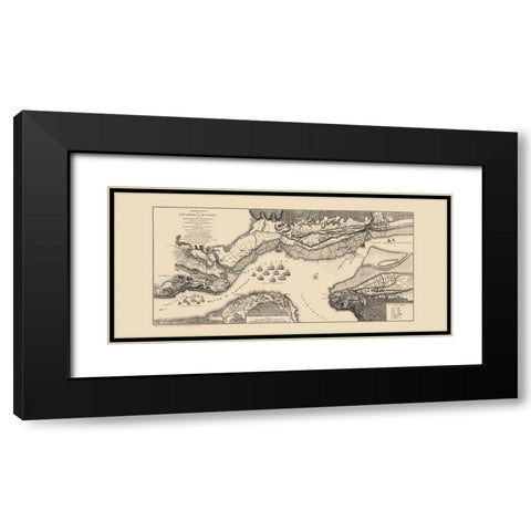 Quebec Region Old French War Canada - Jefferys Black Modern Wood Framed Art Print with Double Matting by Jefferys