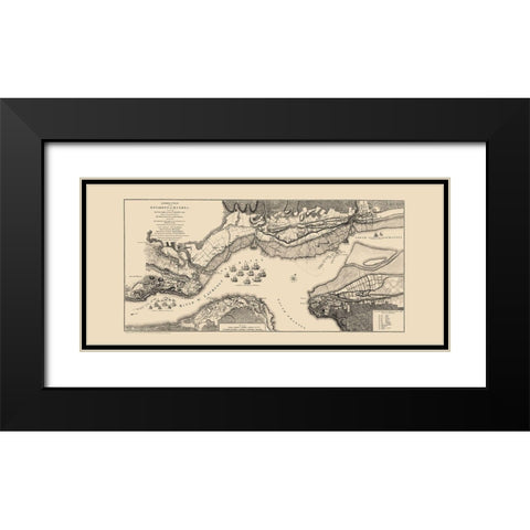 Quebec Region Old French War Canada - Jefferys Black Modern Wood Framed Art Print with Double Matting by Jefferys