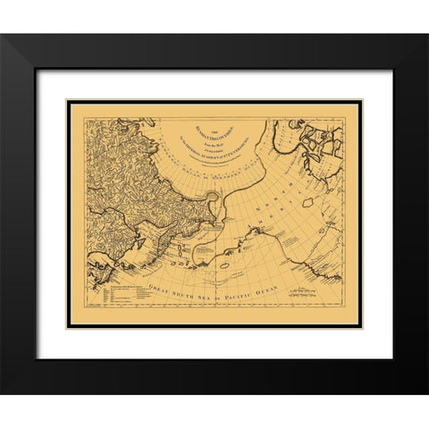 Discoveries Russia Asia - Jefferys 1776 Black Modern Wood Framed Art Print with Double Matting by Jefferys
