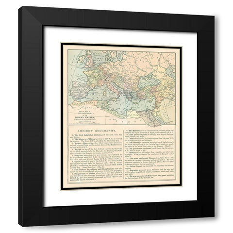 Europe Roman Empire - Monteith 1882 Black Modern Wood Framed Art Print with Double Matting by Monteith