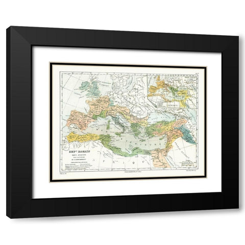 Europe Roman Empire Augustus - Cortambert 1880 Black Modern Wood Framed Art Print with Double Matting by Cortambert