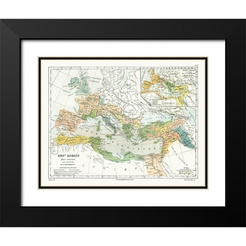 Europe Roman Empire Augustus - Cortambert 1880 Black Modern Wood Framed Art Print with Double Matting by Cortambert
