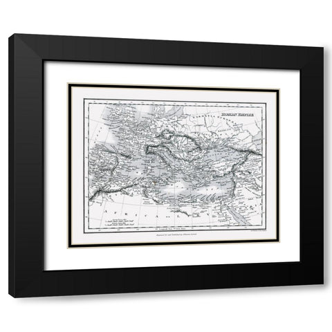 Europe Roman Empire - Oxford 1828 Black Modern Wood Framed Art Print with Double Matting by Oxford