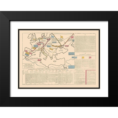 Europe Roman Empire - Le Sage 1801 Black Modern Wood Framed Art Print with Double Matting by Le Sage
