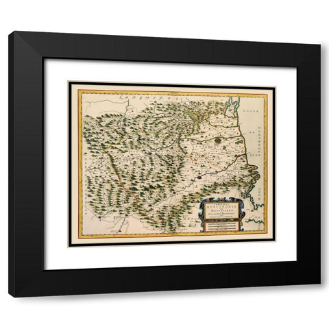 Roussillon France - Blaeu 1662 Black Modern Wood Framed Art Print with Double Matting by Blaeu