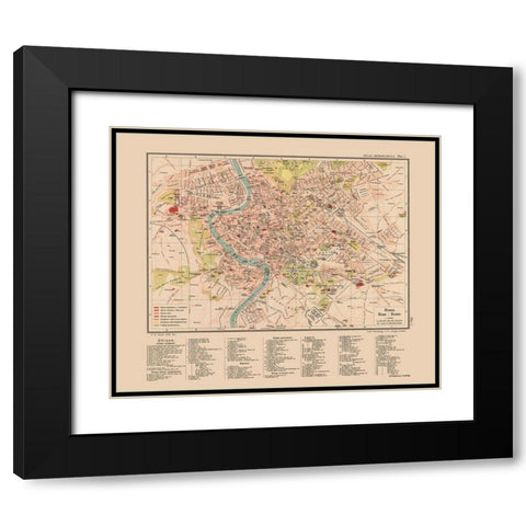 Rome Italy - Streit 1913 Black Modern Wood Framed Art Print with Double Matting by Streit