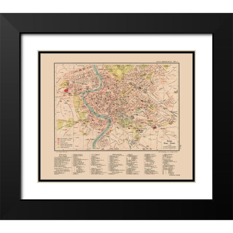 Rome Italy - Streit 1913 Black Modern Wood Framed Art Print with Double Matting by Streit