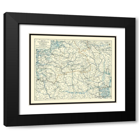 Transylvania Romania - Baedeker 1896 Black Modern Wood Framed Art Print with Double Matting by Baedeker