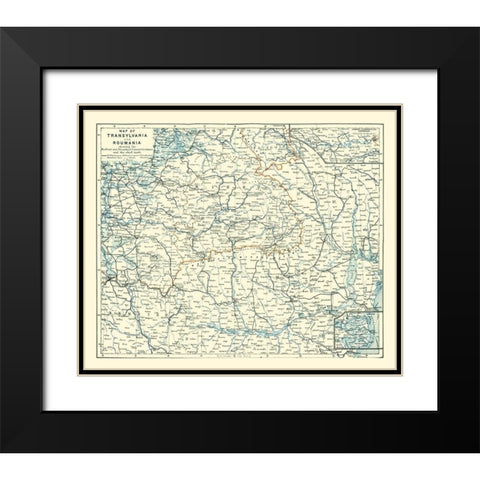 Transylvania Romania - Baedeker 1896 Black Modern Wood Framed Art Print with Double Matting by Baedeker