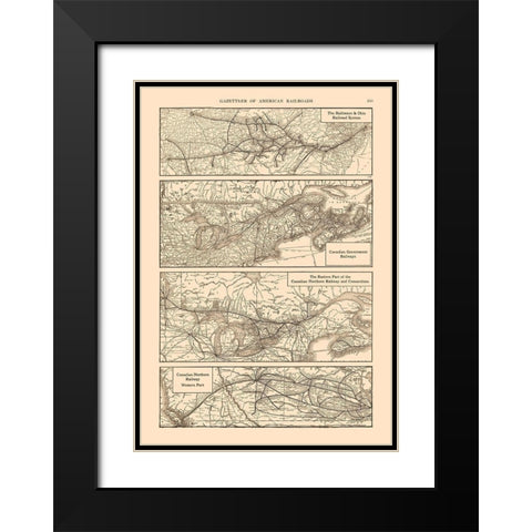 Baltimore, Ohio, Canada - Railroad - Reynold 1921 Black Modern Wood Framed Art Print with Double Matting by Reynold