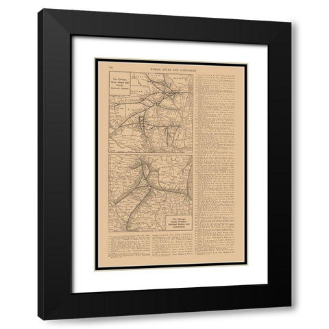 Chicago, Rock Island, Pacific Black Modern Wood Framed Art Print with Double Matting by Reynold