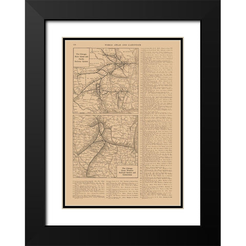 Chicago, Rock Island, Pacific Black Modern Wood Framed Art Print with Double Matting by Reynold