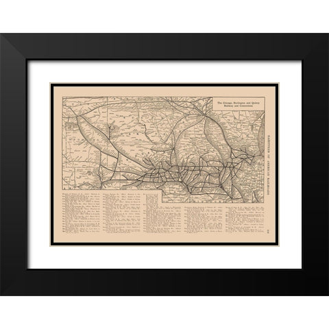 Chicago, Burlington, Quincy Black Modern Wood Framed Art Print with Double Matting by Reynold