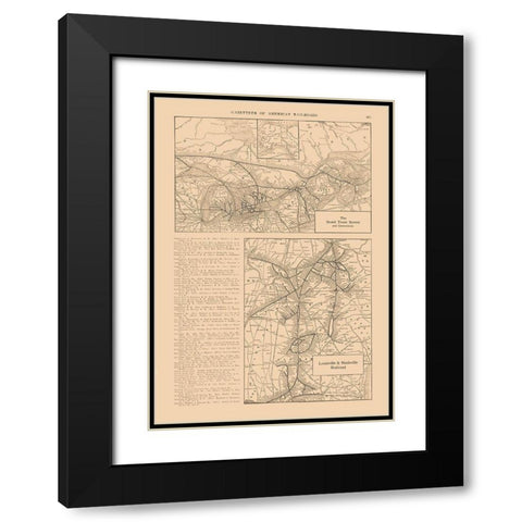 Grand Trunk System, Louisville, Nashville Black Modern Wood Framed Art Print with Double Matting by Reynold