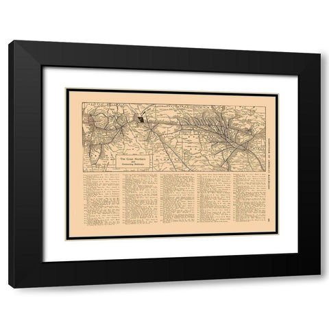 Great Northern Railroad - Reynold 1921 Black Modern Wood Framed Art Print with Double Matting by Reynold