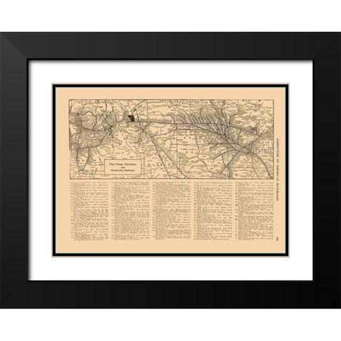 Great Northern Railroad - Reynold 1921 Black Modern Wood Framed Art Print with Double Matting by Reynold