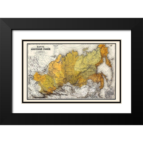Old Russia - Meyer 1868 Black Modern Wood Framed Art Print with Double Matting by Meyer