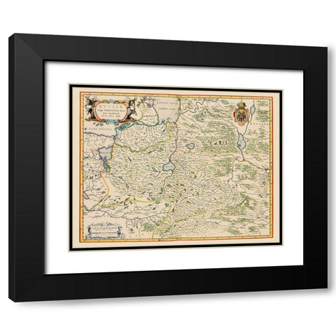 Europe Russia - Blaeu 1638 Black Modern Wood Framed Art Print with Double Matting by Blaeu