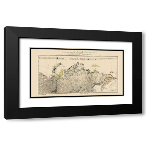Arctic Ocean Coast Russia - Buache 1874 Black Modern Wood Framed Art Print with Double Matting by Buache