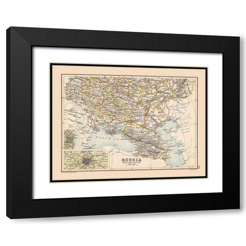 Southwest Russia - Bartholomew 1892 Black Modern Wood Framed Art Print with Double Matting by Bartholomew