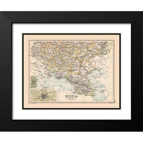 Southwest Russia - Bartholomew 1892 Black Modern Wood Framed Art Print with Double Matting by Bartholomew