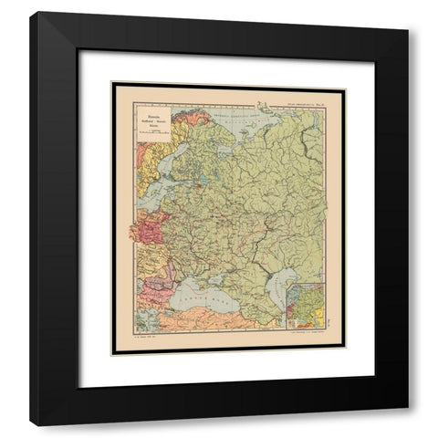 Russia - Streit 1913 Black Modern Wood Framed Art Print with Double Matting by Streit