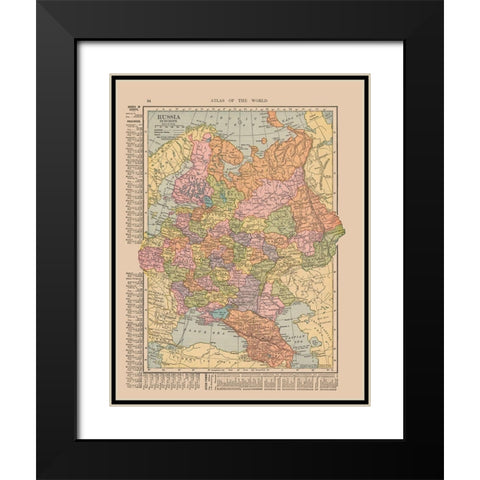 Russia - Hammond 1910 Black Modern Wood Framed Art Print with Double Matting by Hammond
