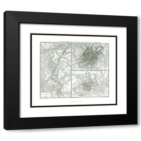 Berezina Moscou Smolensk Russia - Thiers 1866 Black Modern Wood Framed Art Print with Double Matting by Thiers
