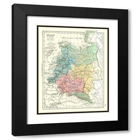 Europe Russia - Cortambert 1880 Black Modern Wood Framed Art Print with Double Matting by Cortambert
