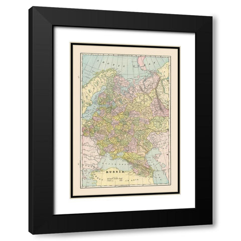 Russia - Cram 1892 Black Modern Wood Framed Art Print with Double Matting by Cram