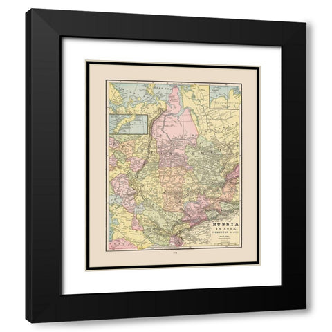 Russian Empire in Asia Russia - Cram 1892 Black Modern Wood Framed Art Print with Double Matting by Cram