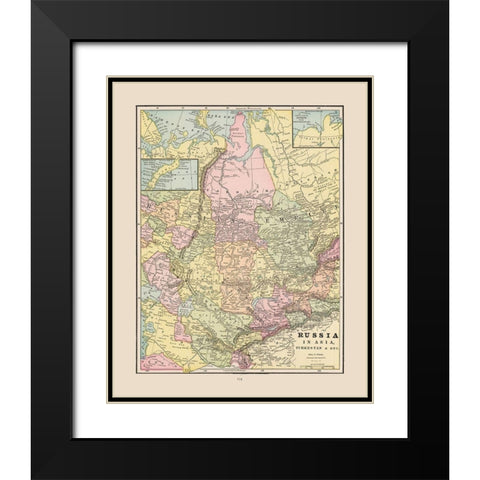 Russian Empire in Asia Russia - Cram 1892 Black Modern Wood Framed Art Print with Double Matting by Cram