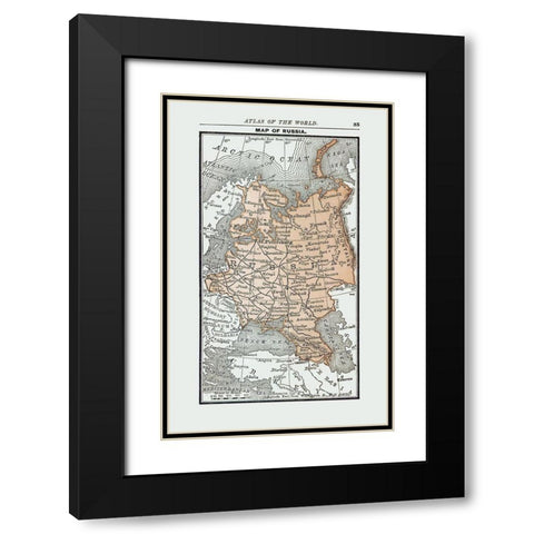 Russia - Alden 1886 Black Modern Wood Framed Art Print with Double Matting by Alden