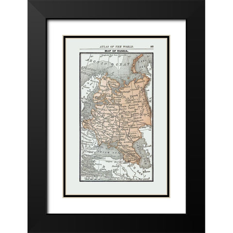 Russia - Alden 1886 Black Modern Wood Framed Art Print with Double Matting by Alden