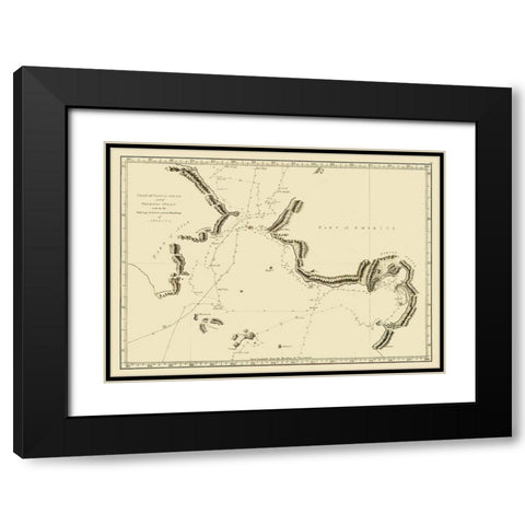 Norton Sound Bherings Strait Asia - Cook 1785 Black Modern Wood Framed Art Print with Double Matting by Cook