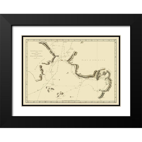 Norton Sound Bherings Strait Asia - Cook 1785 Black Modern Wood Framed Art Print with Double Matting by Cook