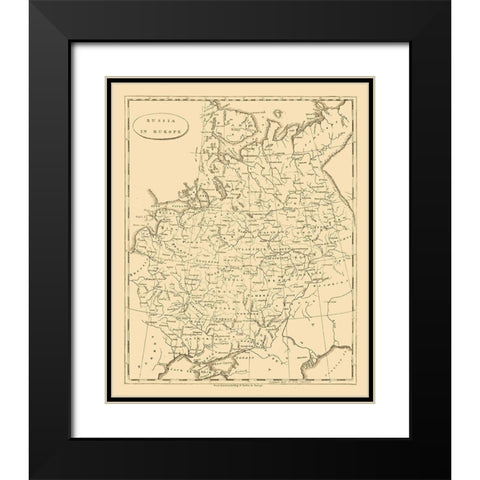Europe Russia - Arrowsmith 1812 Black Modern Wood Framed Art Print with Double Matting by Arrowsmith