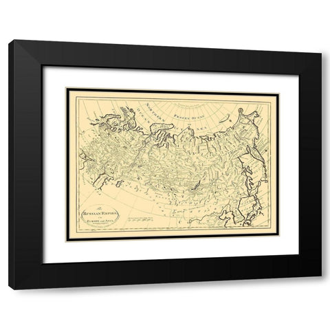 Russian Empire in Europe Asia Russia - Carey 1795 Black Modern Wood Framed Art Print with Double Matting by Cary