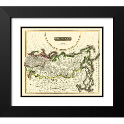 Russian Empire Asia Russia - Thomson 1814 Black Modern Wood Framed Art Print with Double Matting by Thomson